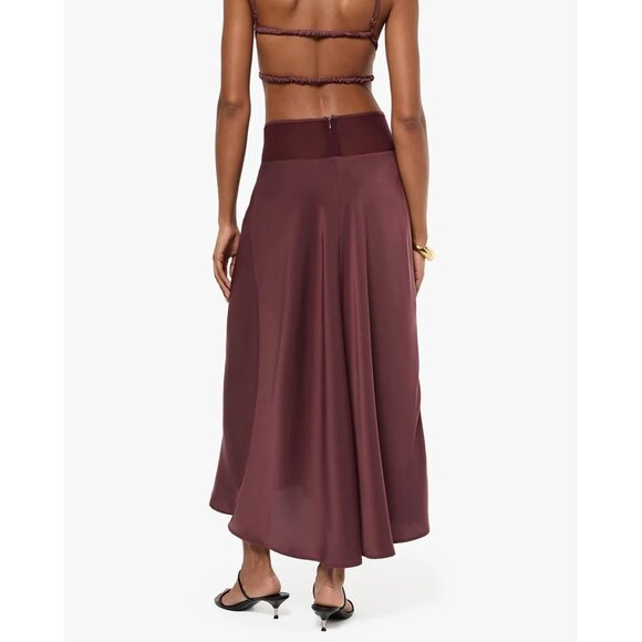WeWoreWhat Midi Chiffon Cutout Skirt in Merlot - Picture 3 of 5